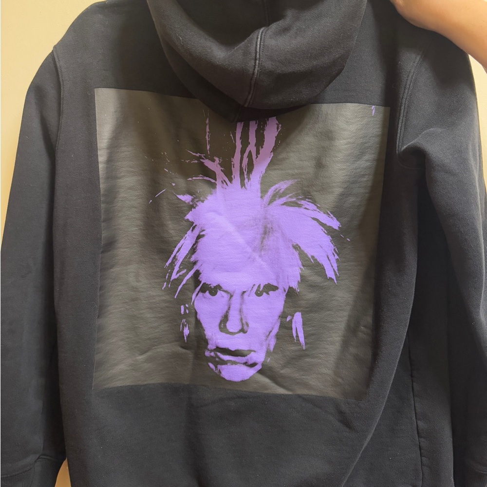 Calvin Klein Black and Purple Graphic Sweatshirt